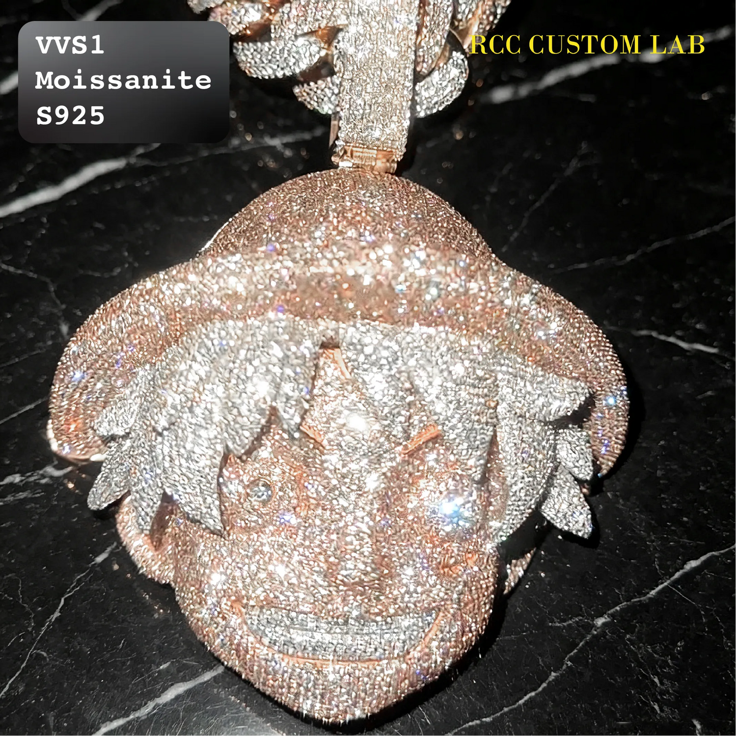 Iced Out 3D Pirate Moissanite Pendant【R121】