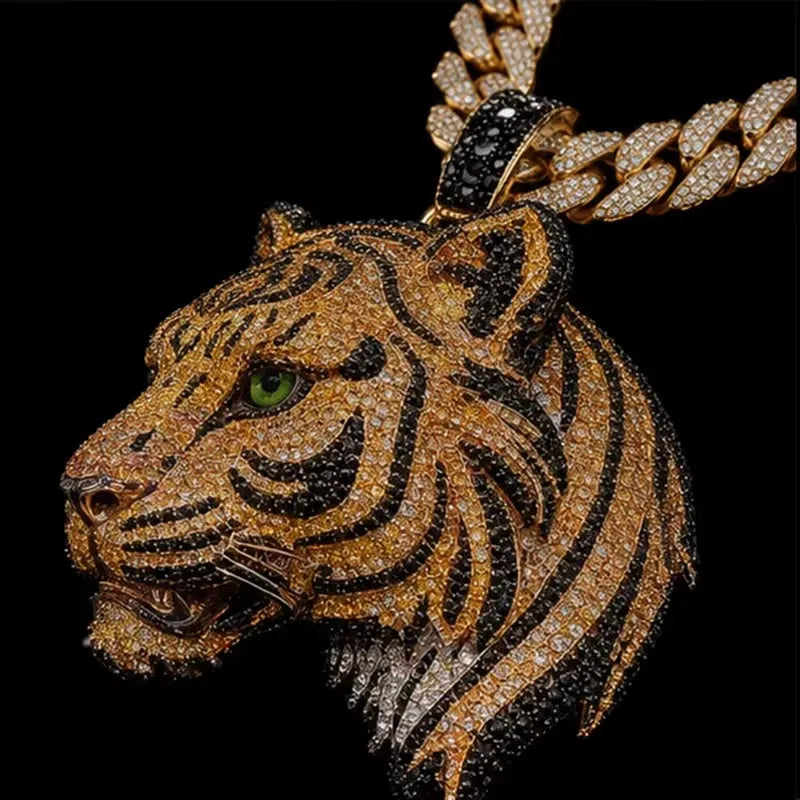 Iced Out Custom Tiger Head Moissanite Hip Hop Pendant【R251】