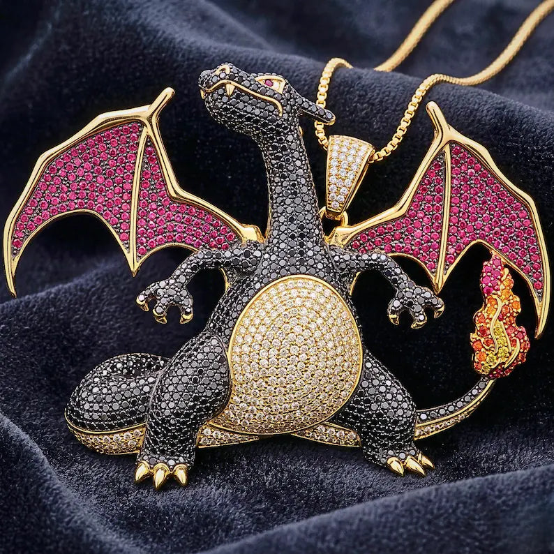 Iced Out Custom Black Dragon Moissanite Hip Hop Pendant【R238】