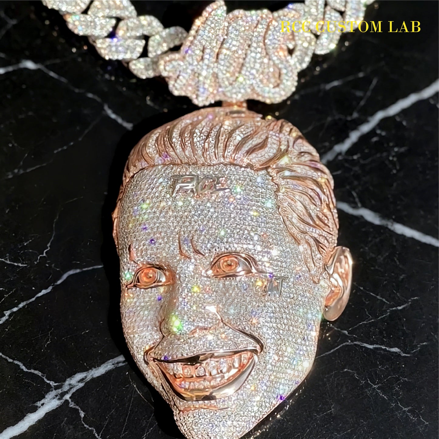 Iced Out 3D Portrait Pendant【R138】