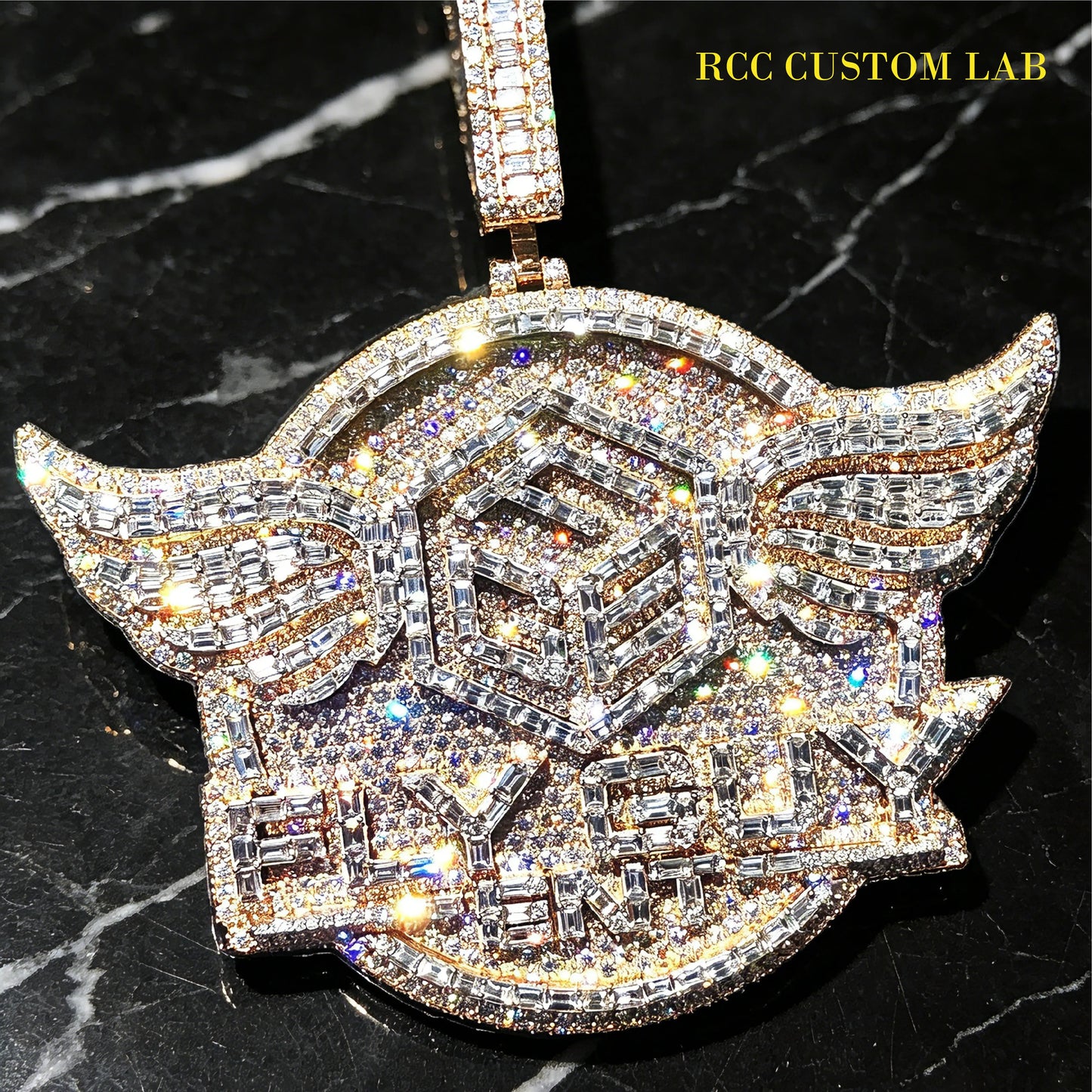 Iced Out "FLYGUY" Winged Luxury Pendant【R139】