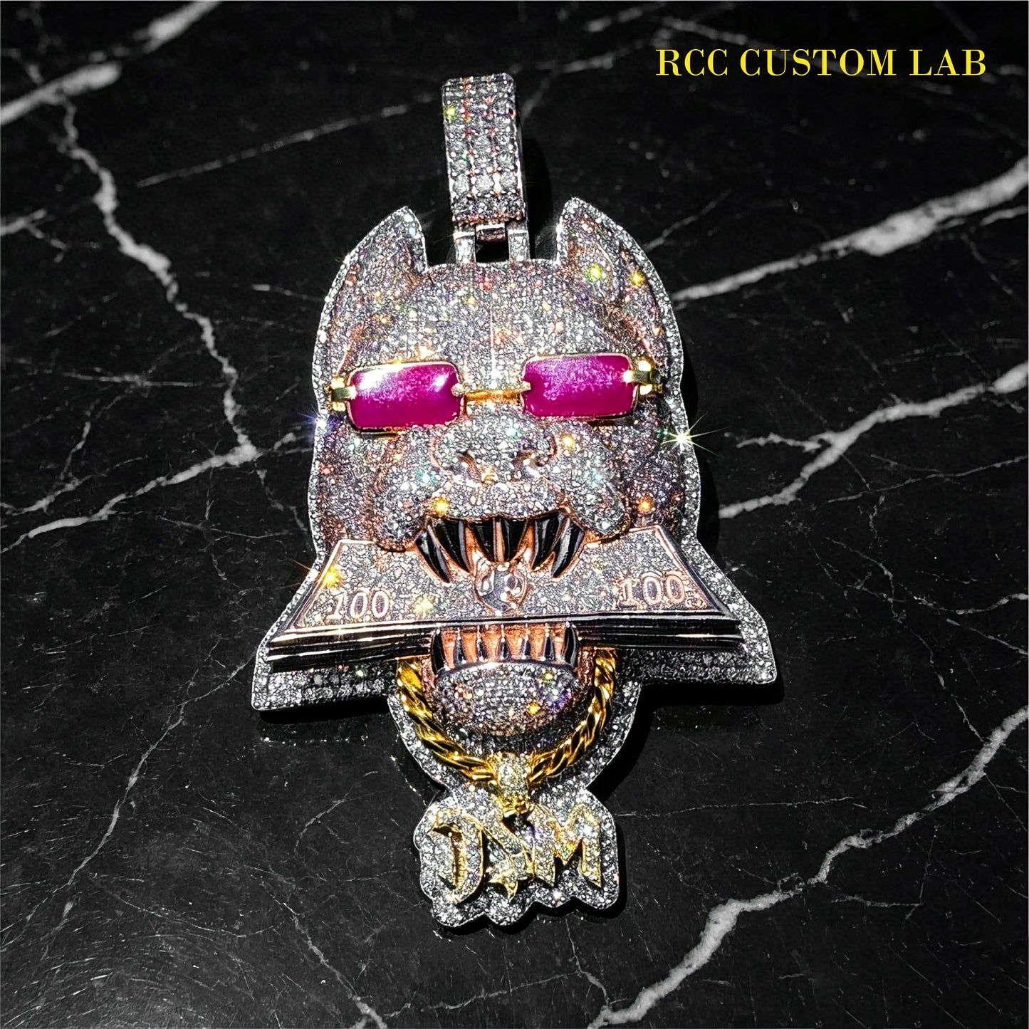 Iced Out Pitbull "Money Maker" Pendant【R105】