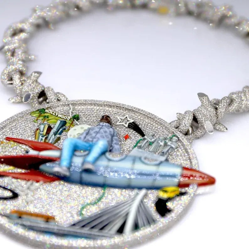 Iced Out Rocket Rider Pendant【A222】