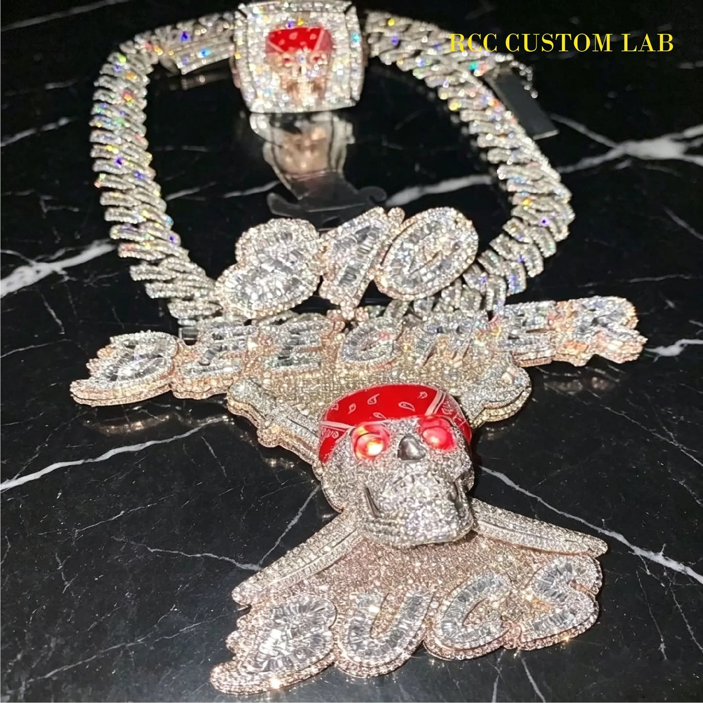 Iced Pirate Skull Pendant【R160】