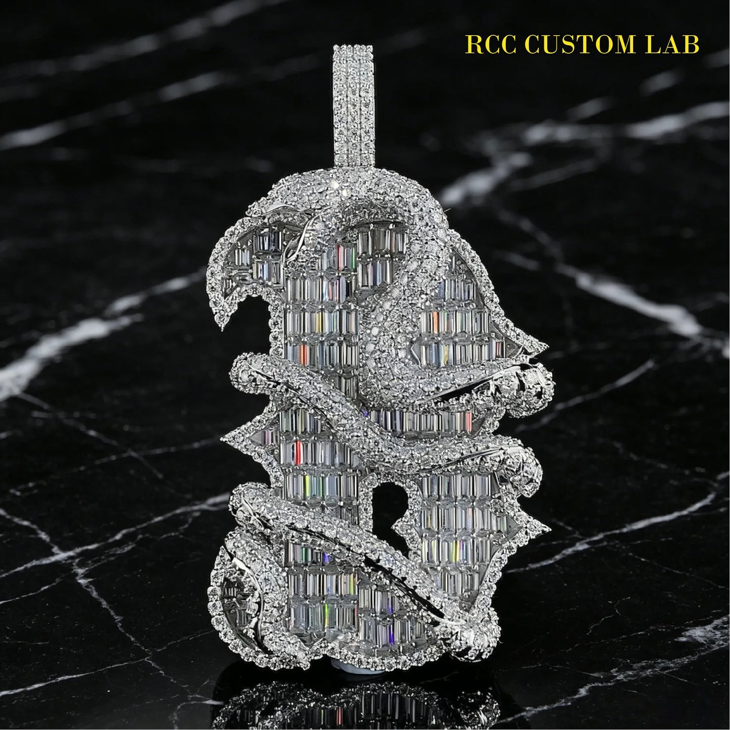 Iced Baguette Gothic Pendant【R179】