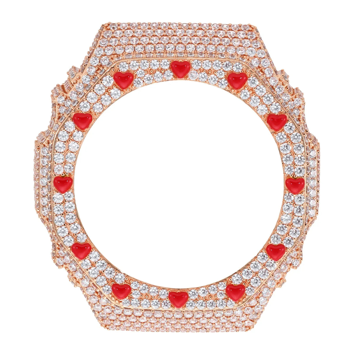 Iced Out Moissanite Red Heart Bust Down Bezel for GA2100