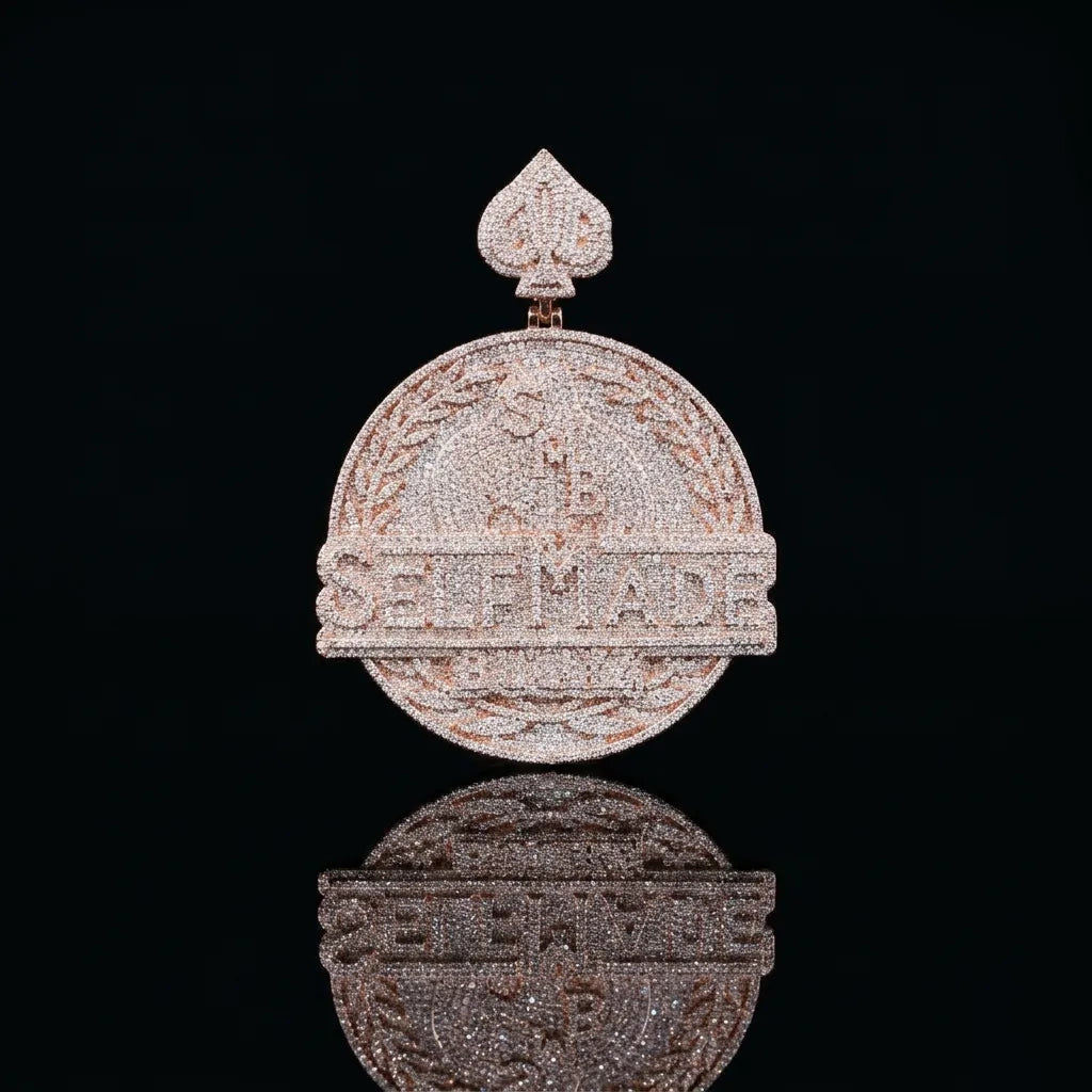 Iced Out "Self Made" Rose Gold Pendant【A208】