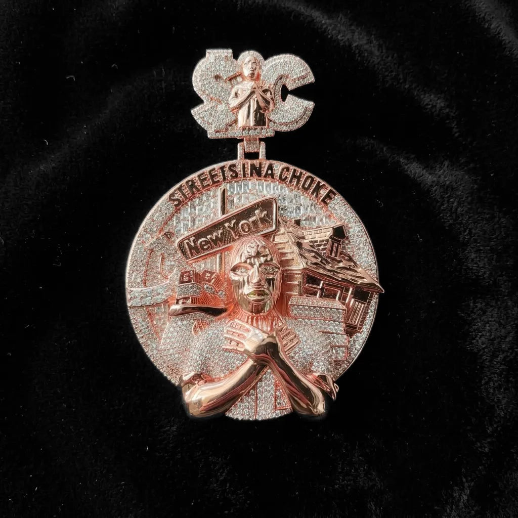 Iced Out "Streets In A Choke" New York Pendant【A220】