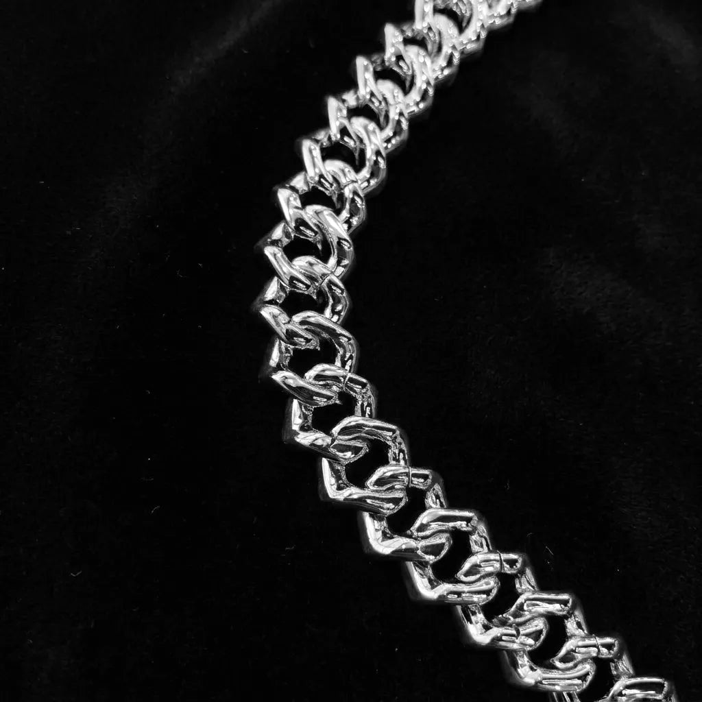 16mm Silver Iced Out Cuban Link Chain (20")【A105】
