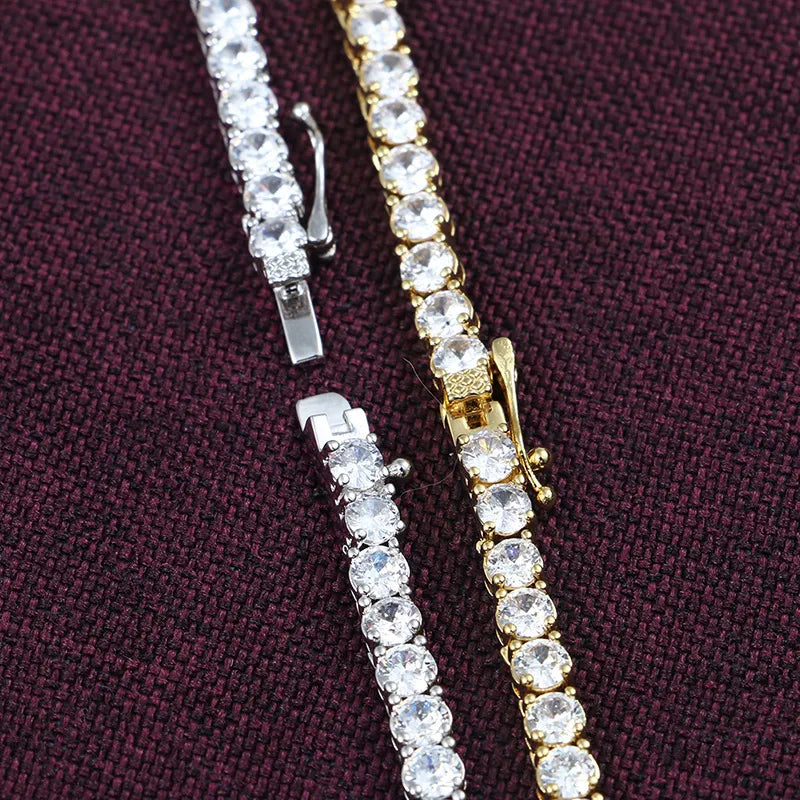 Luxury Moissanite Tennis Chain 8mm 10mm Gold And Silver (24'')【A150】
