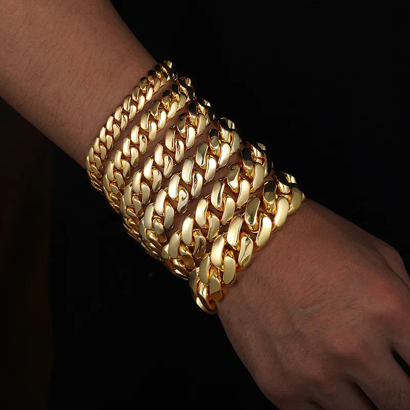 Heavy Cuban Bracelet With Iced Out Clasp【A302】