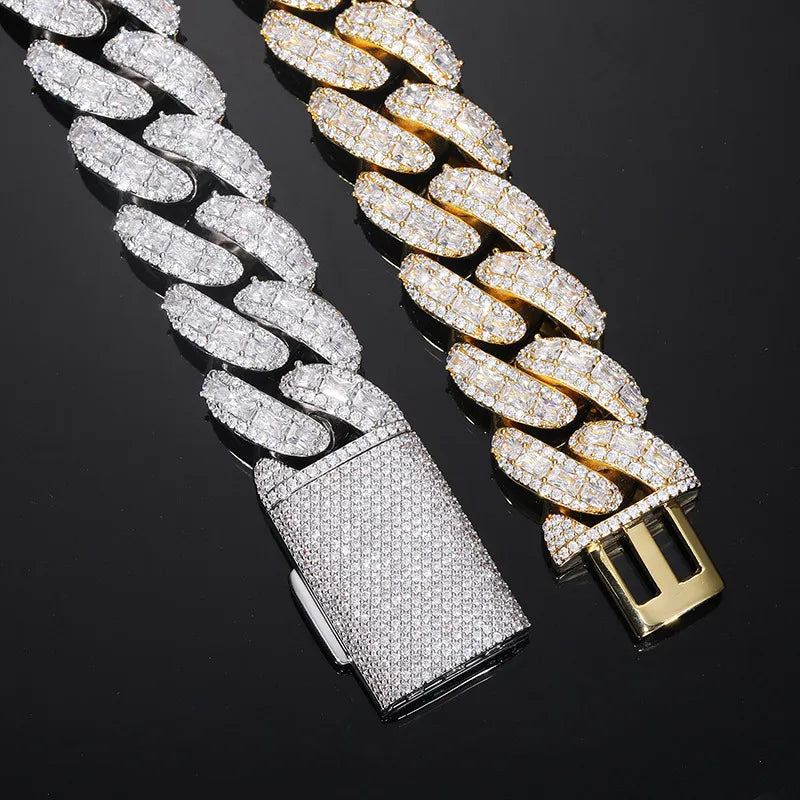 Heavy Iced Out 20mm/25mm Miami Cuban Chain Tri-Color【A148】
