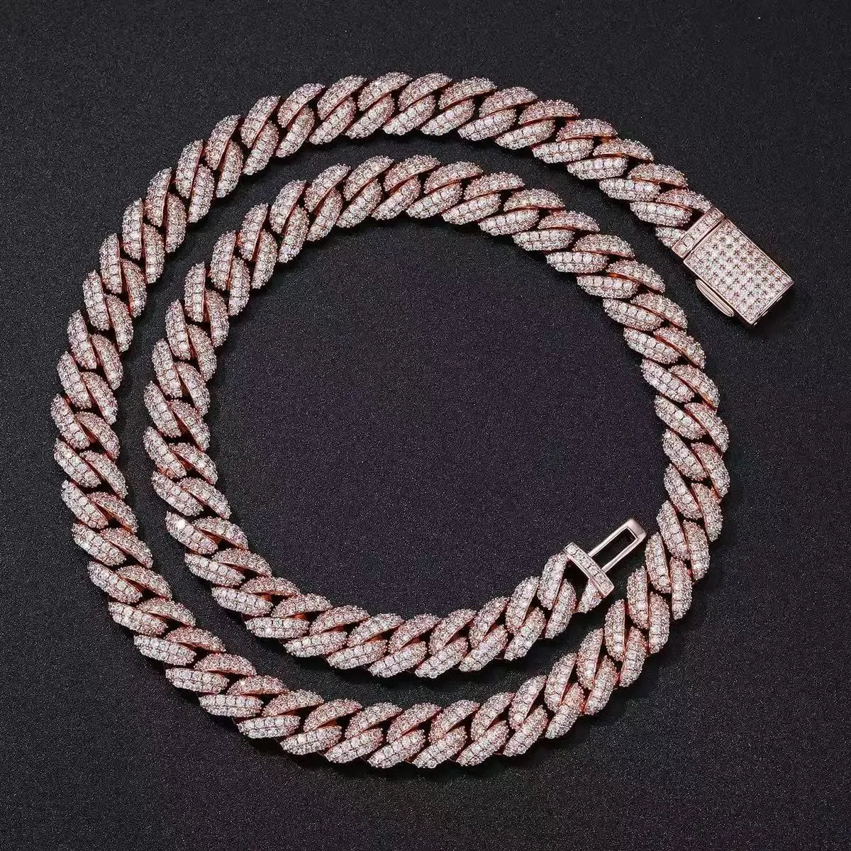 10mm Classic Iced Out Miami Cuban Chain Tri-Color【A149】