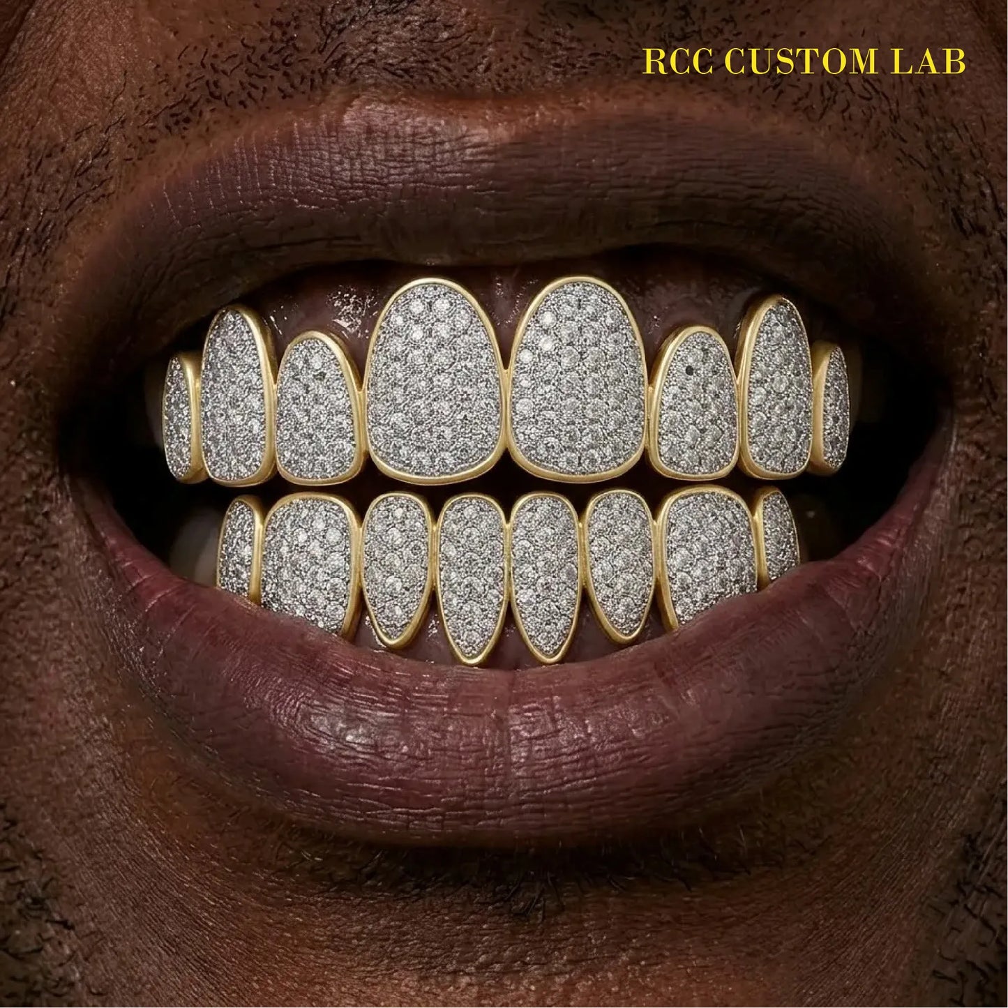 Full Pave Diamond Gold & Silver Grillz【G106】