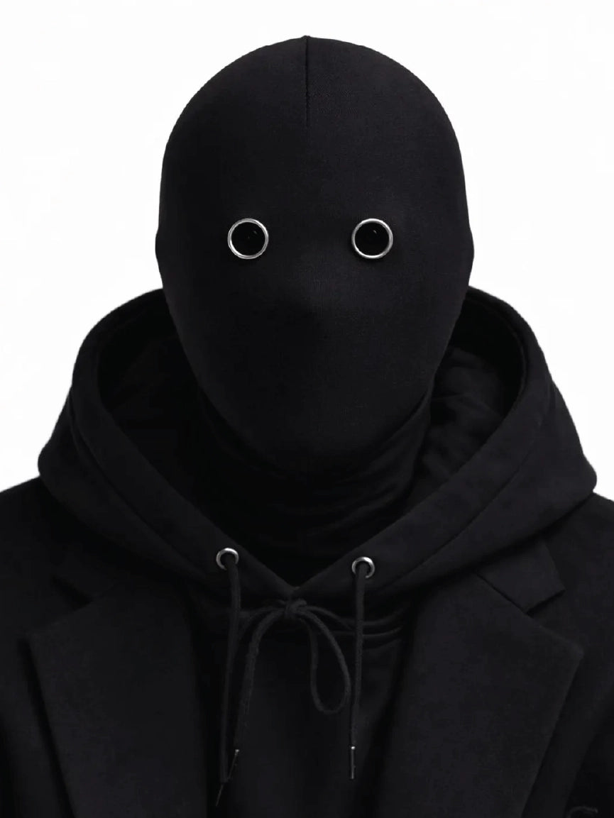 Cyberpunk Split Two Tone Metal Eyelet Balaclava Mask【M107】