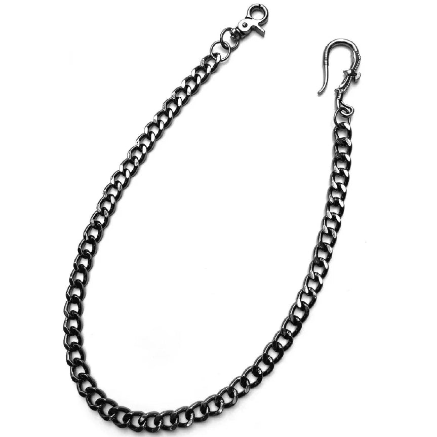 Punk Gunmetal Grey Thick Curb Link Streetwear Wallet Chain【M224】