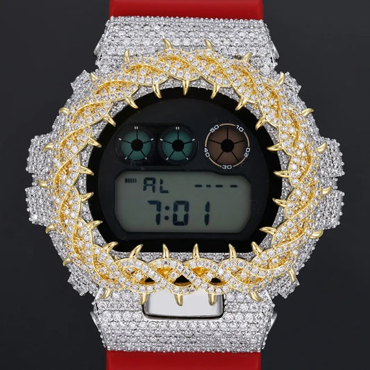 Watch Bezel & Watch Case for DW6900 - Vine Thorns Moissanite S925
