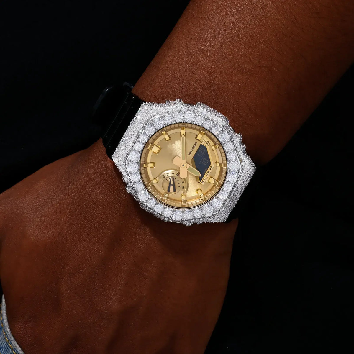 Iced Out Moissanite Bust Down Classic Bezel for GA2100