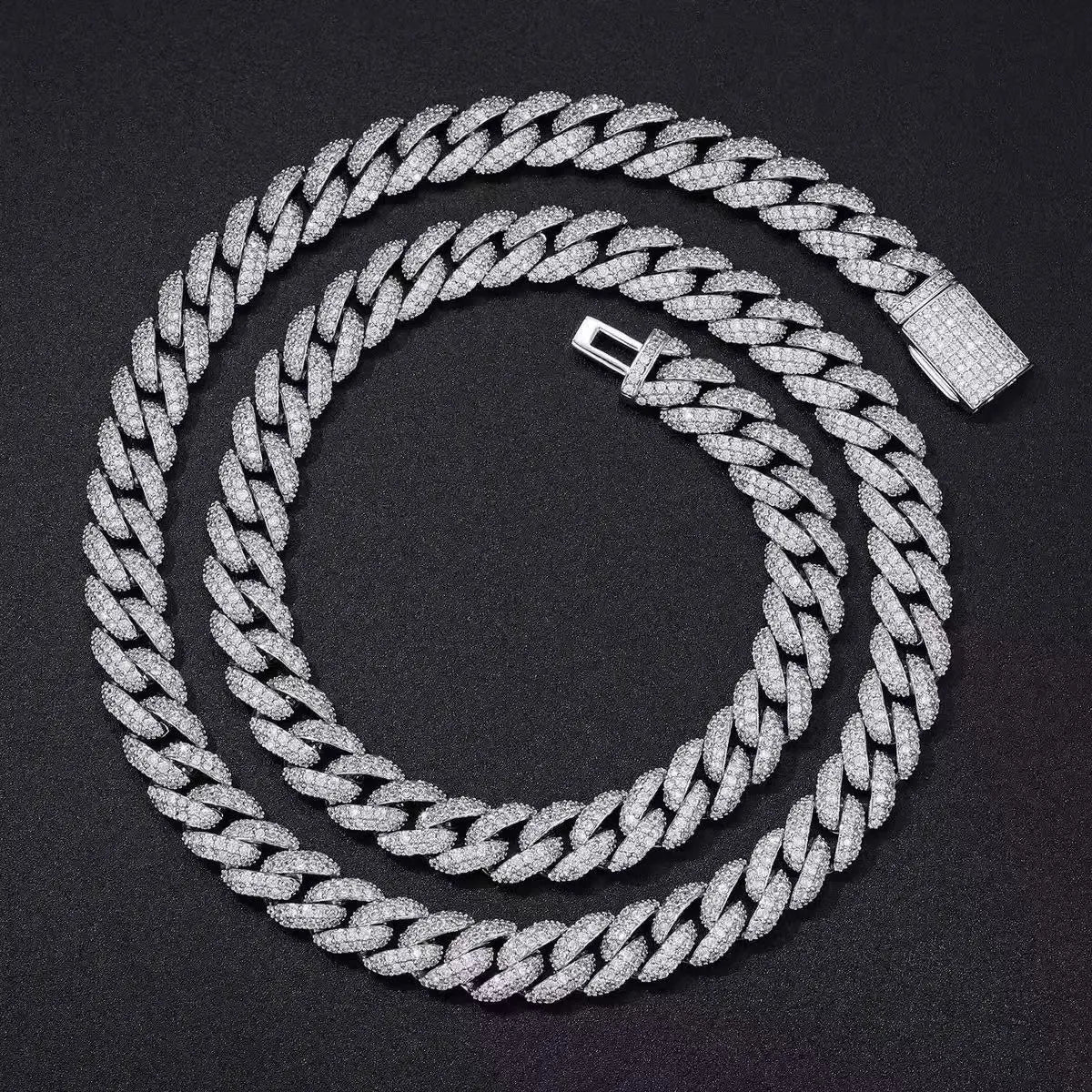 10mm Classic Iced Out Miami Cuban Chain Tri-Color【A149】