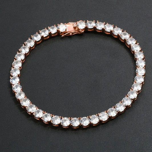 Classic Iced Out Tennis Bracelet 3mm 4mm 5mm Tri-Color【A301】