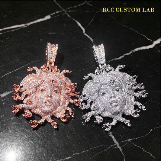 Iced Out 3D Medallion Medusa Pendant【R117】
