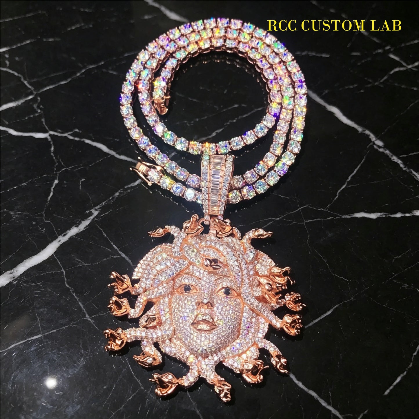 Iced Out 3D Medusa Pendant【R117】