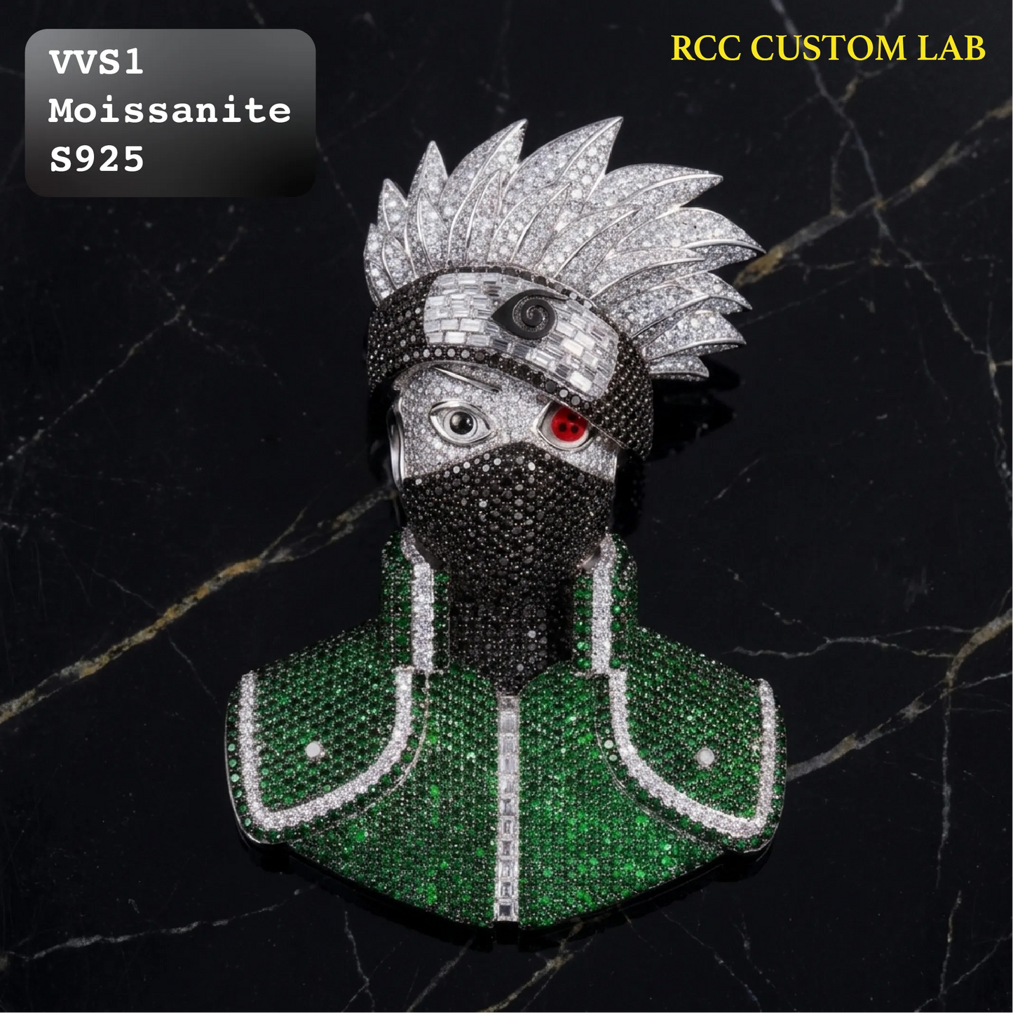 Iced Out Custom Ninja Sensei Moissanite Hip Hop Pendant【R213】