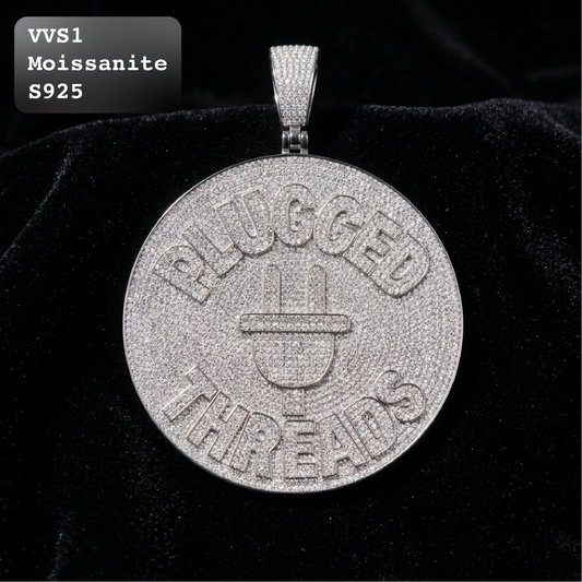 Iced Out PLUGGED THREADS Moissanite Hip Hop Pendant【A294】