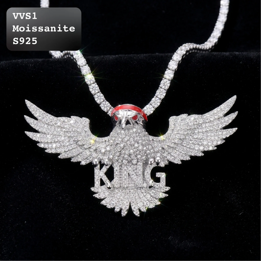 Iced Out KING Eagle Moissanite Hip Hop Pendant【A275】