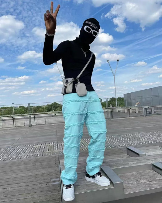 Black Embroidered Streetwear Balaclava Face Mask【M101】