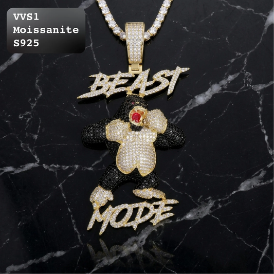 Beast Mode Gorilla Moissanite Hip Hop Pendant【A268】