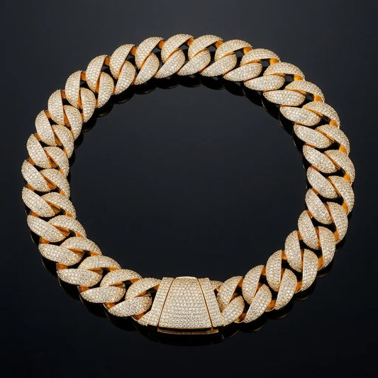 Iced Out Cuban Chain Gold Silver Rose【A127】