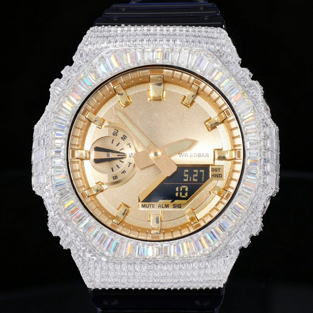 Full Baguette Moissanite Bust Down Bezel for GA2100