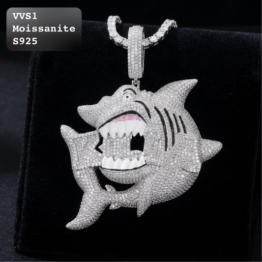Iced Out Shark Monster Moissanite Hip Hop Pendant【A278】