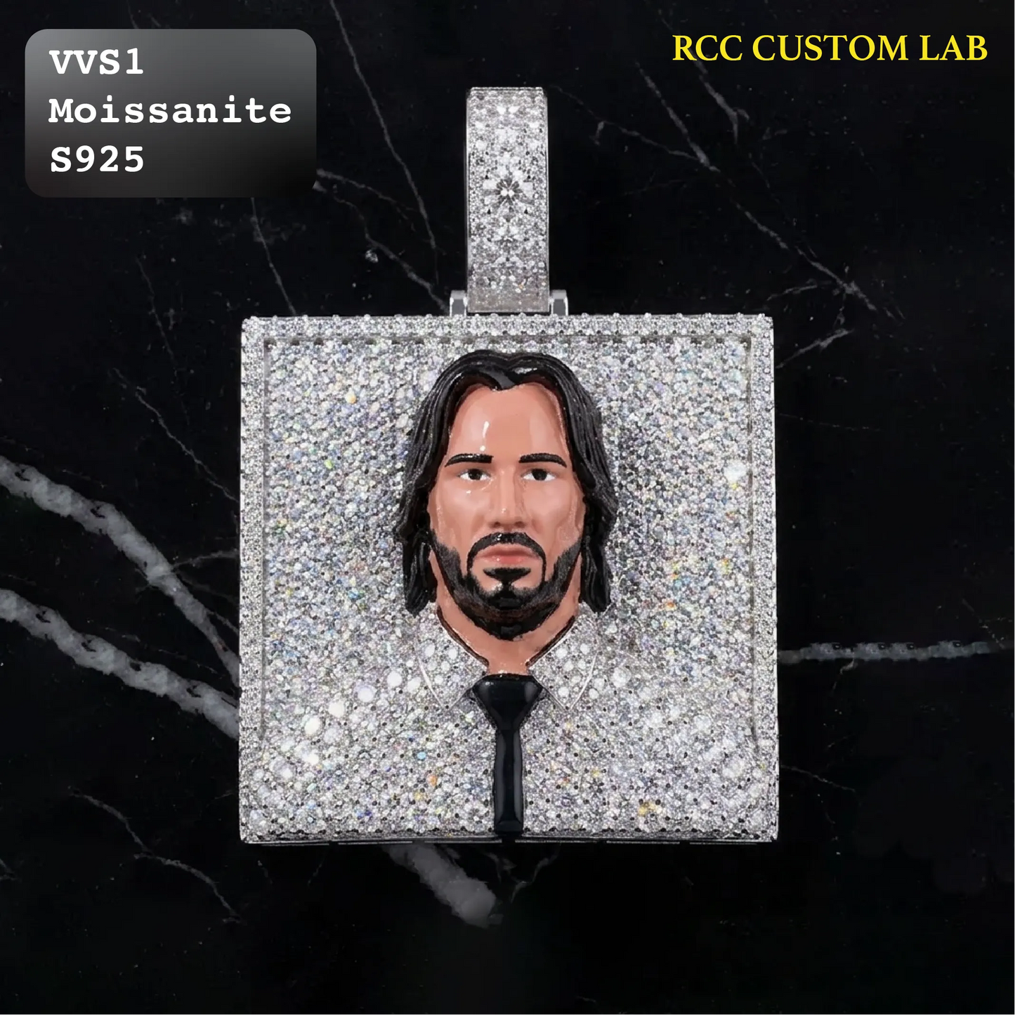 Iced Out Custom Wick Square Hip Hop Pendant【R206】