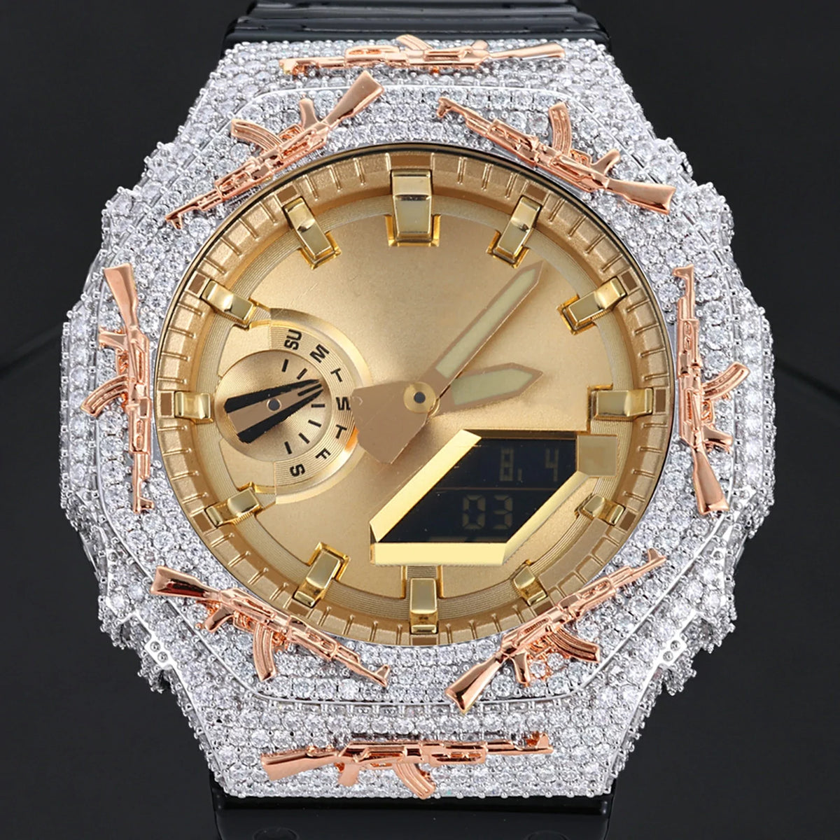 Iced Out Moissanite AK-47 Bust Down Bezel for GA2100 Series