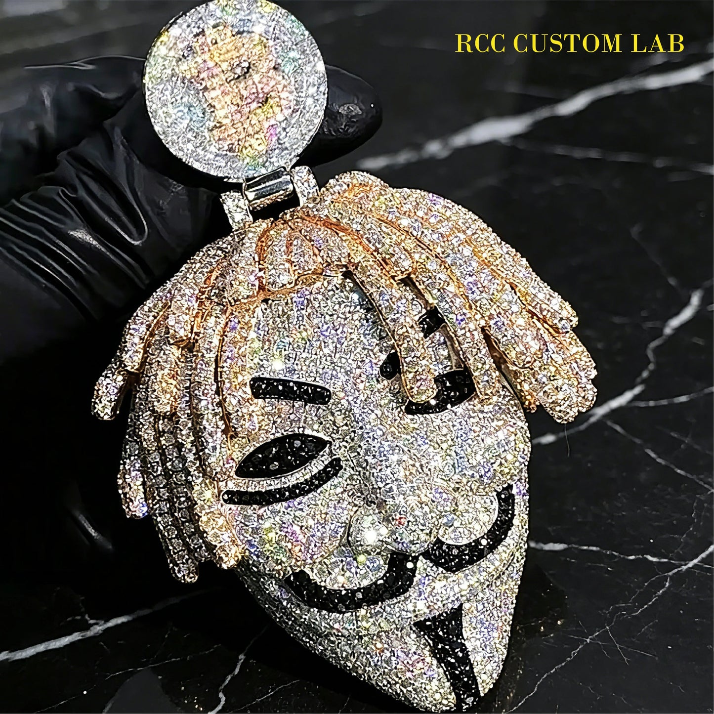 Iced Out Custom Dreadlock Guy Fawkes Pendant【R123】