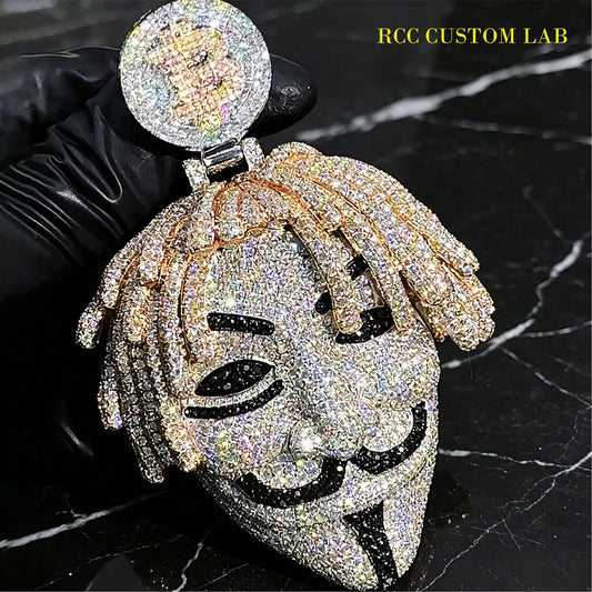 Iced Out Custom Dreadlock Guy Fawkes Pendant【R123】