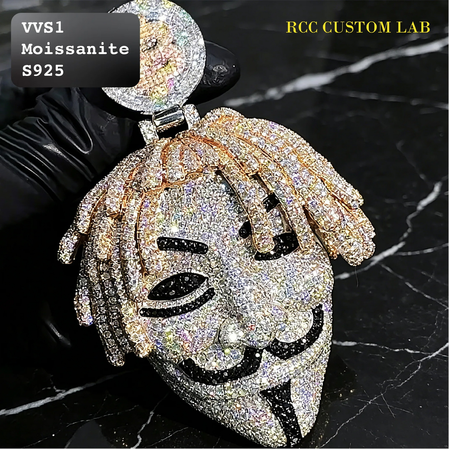 Iced Out Moissanite Dreadlock Guy Fawkes Pendant【R123】