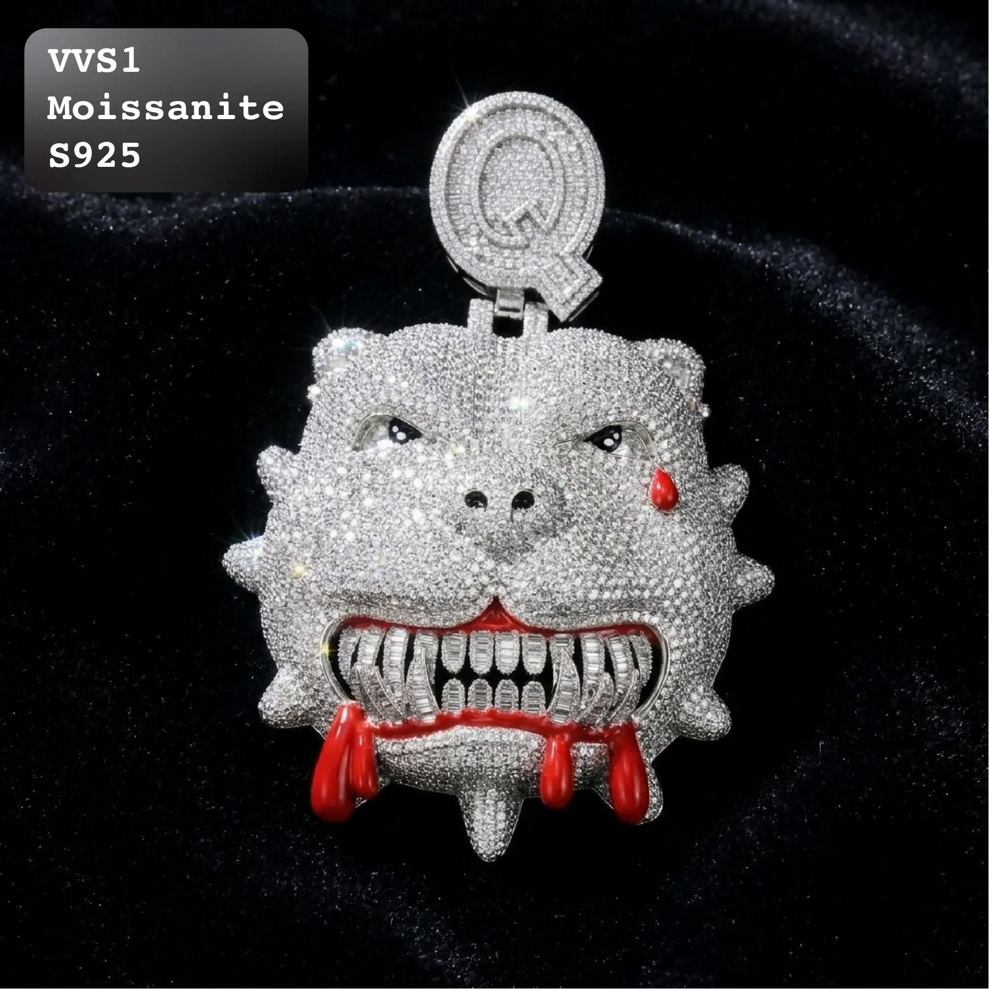 Iced Out Moissanite Pitbull Pendant【A224】