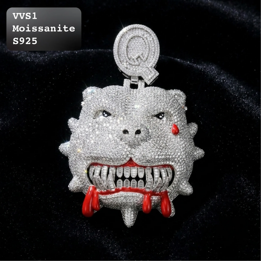 Iced Out Moissanite Pitbull Pendant【A224】