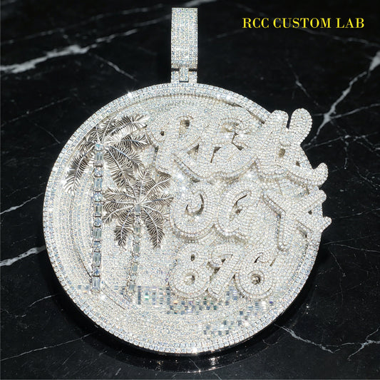 Iced Out Custom "REAL" Palm Tree Pendant【R127】