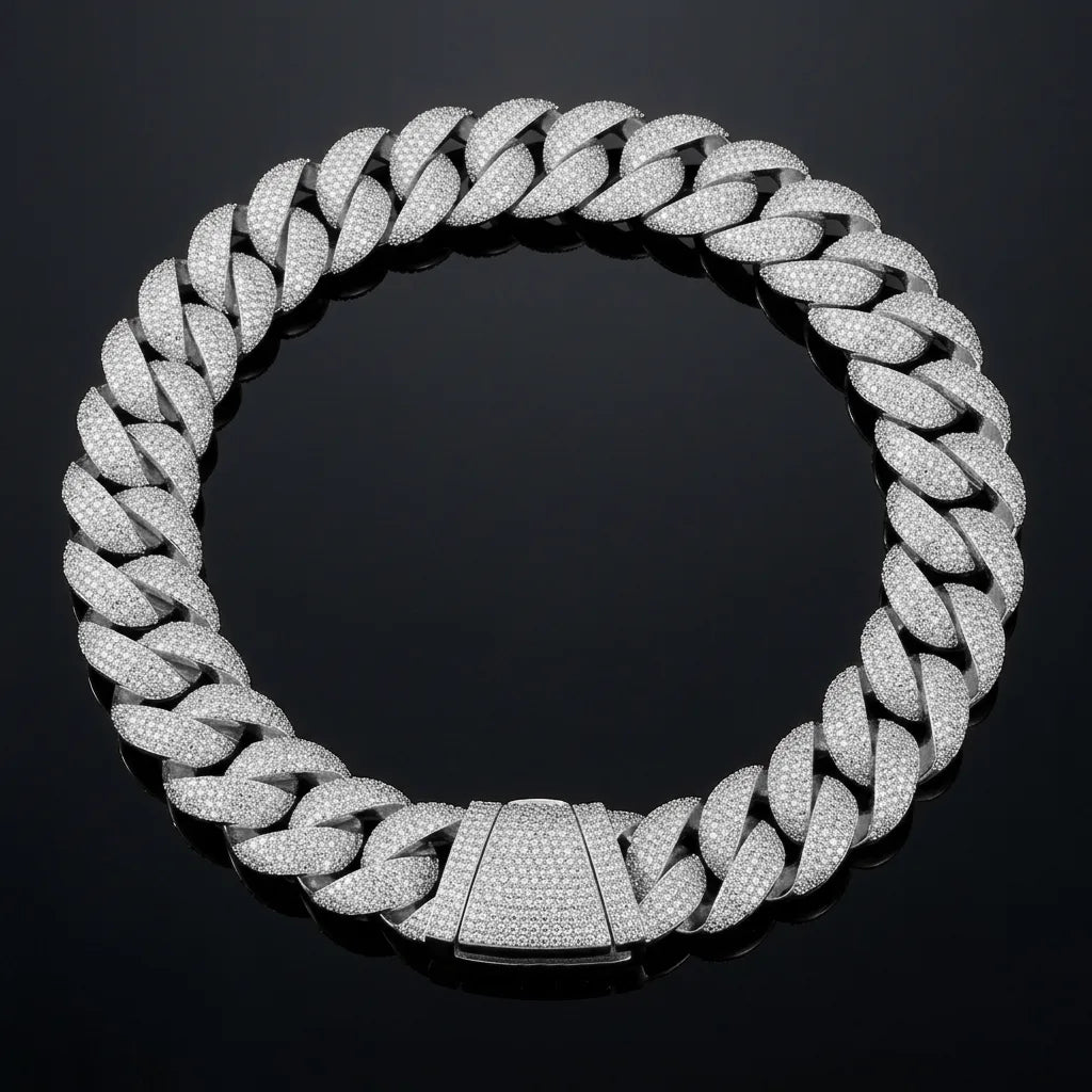 Iced Out Cuban Chain Gold Silver Rose【A127】