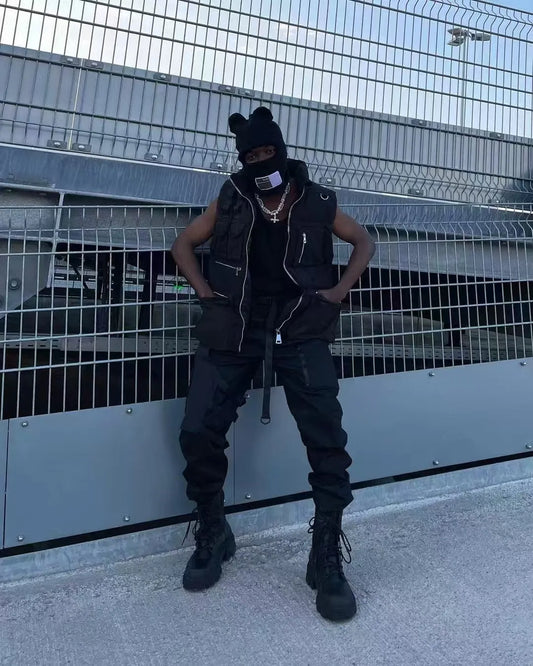 Black Tactical Bear-Ear Balaclava Streetwear Face Mask【M102】