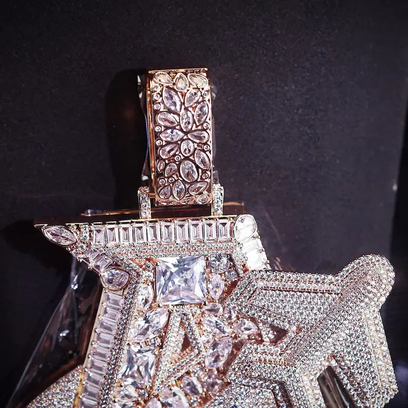 Iced Out Gold Multi Shape VVS Lettering Hip Hop Pendant【R205】