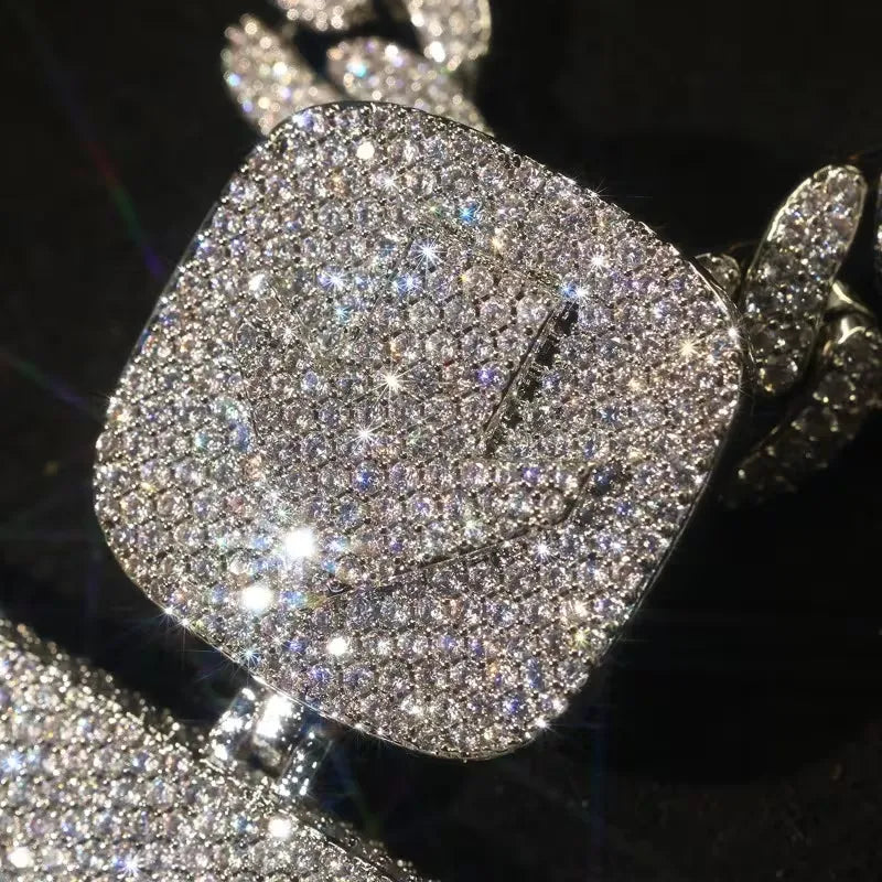 Iced Out Custom Bar Chart Square Moissanite Hip Hop Pendant【R250】