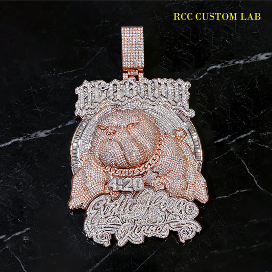 Iced Out Alabama Exotic Kennel Bulldog Pendant【R102】