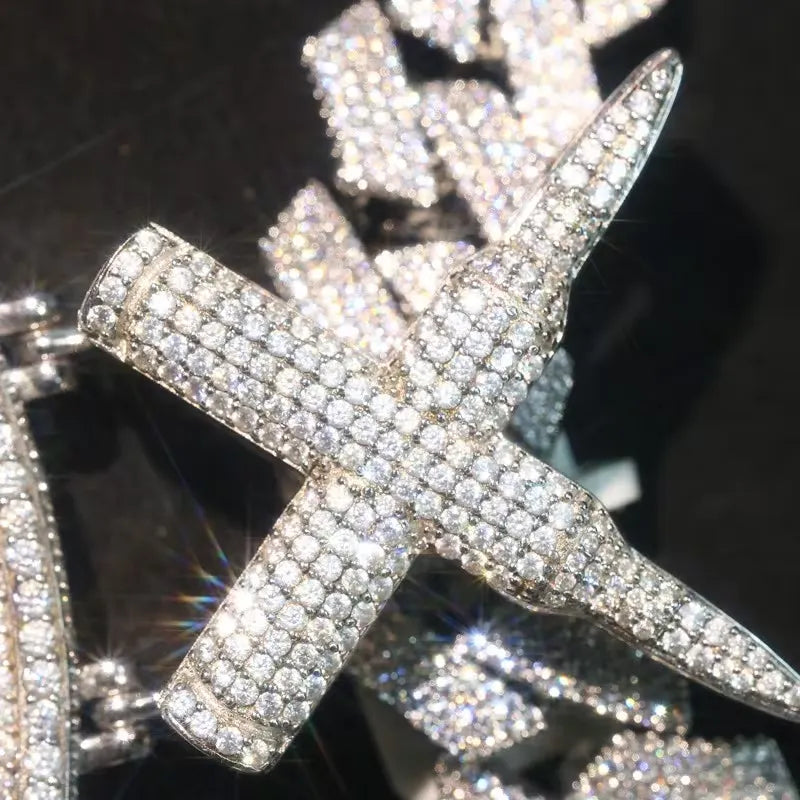 Iced Out Custom Praying Hands Fortune Favors The Brave Pendant【R274】