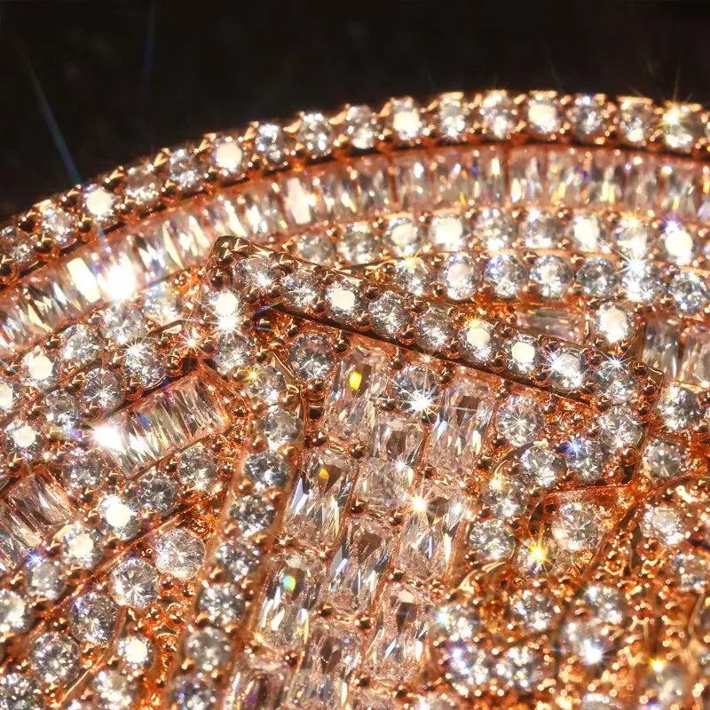 Iced Out Custom Crown Plaque Moissanite Rose Gold Pendant【R257】