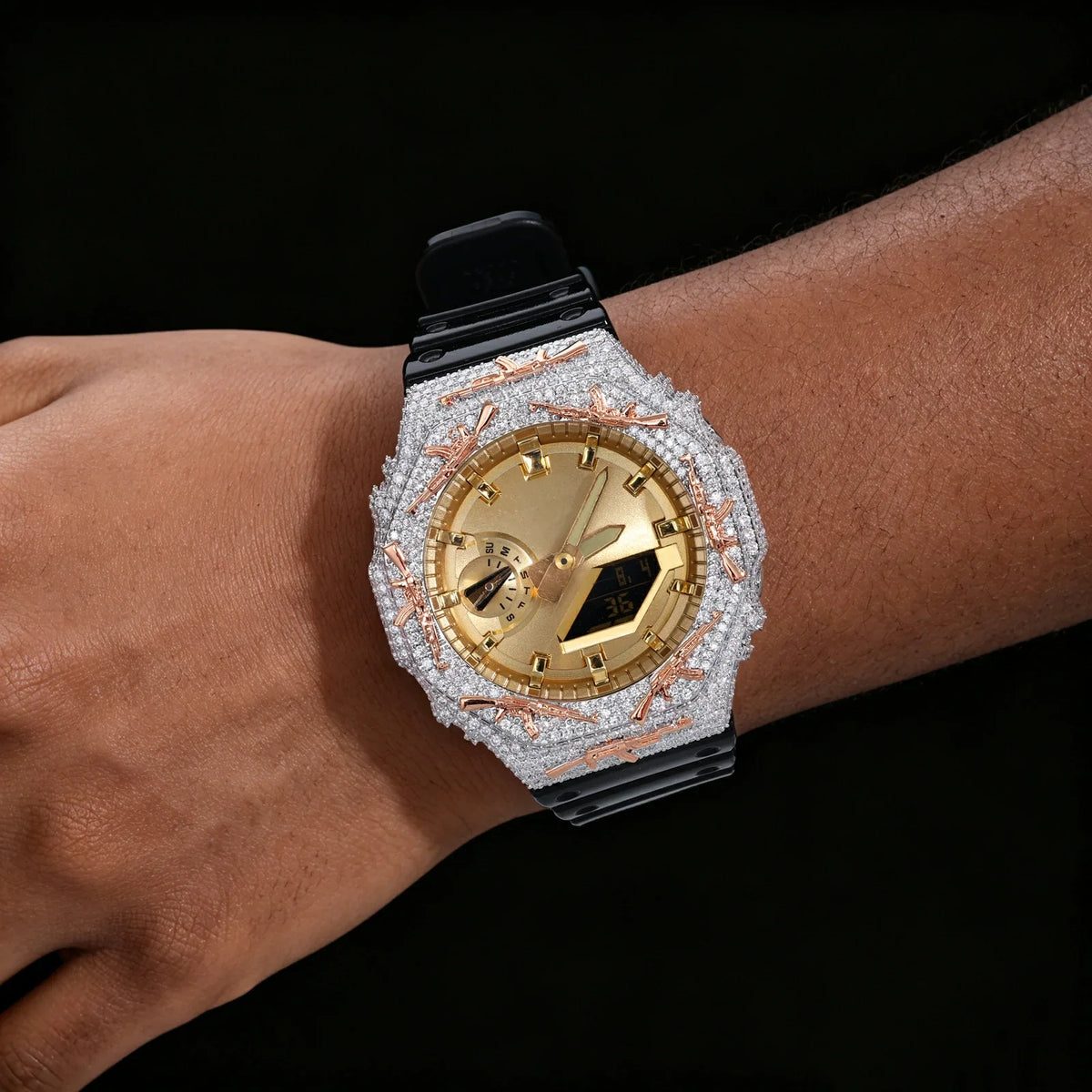 Iced Out Moissanite AK-47 Bust Down Bezel for GA2100 Series